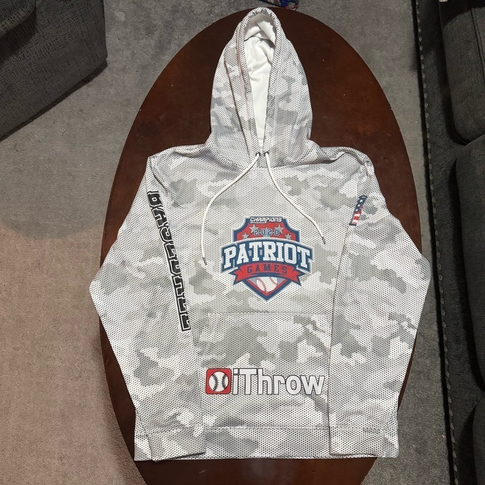 Men’s Size M Camo AOP Hoodie Patriot Games 2020 Champions Baseball iThrow #2